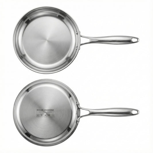 RichieDiamond standarta nerūsējošā tērauda panna 26 cm + rūdīta stikla vāks